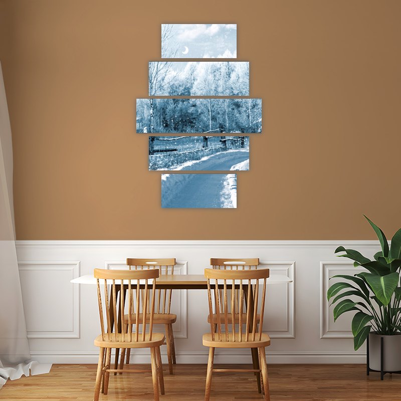 Winter Day – five-piece modular wall art