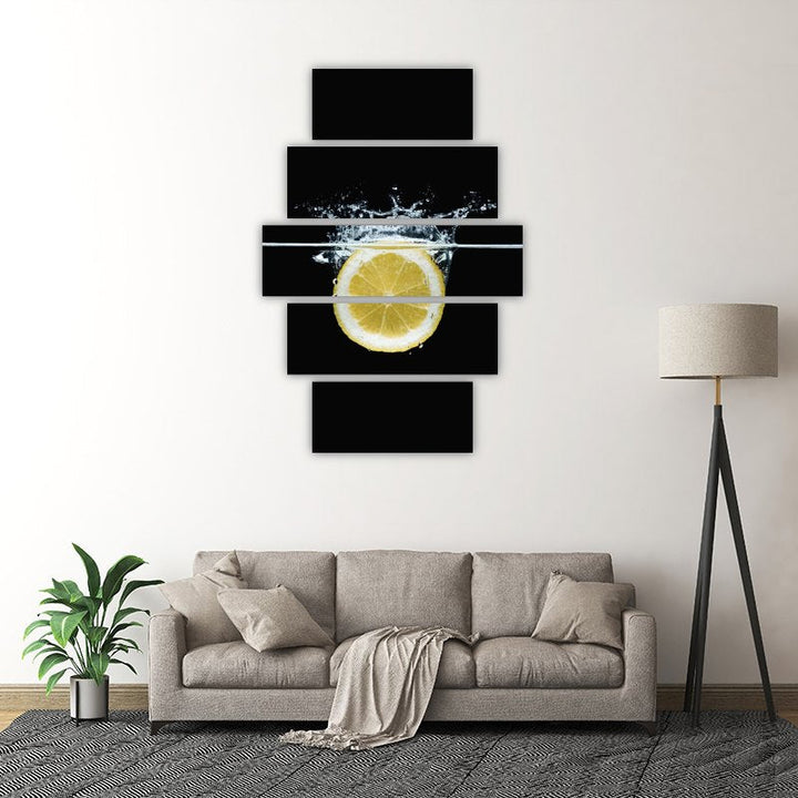 With a Little Lemon – five-piece modular wall art