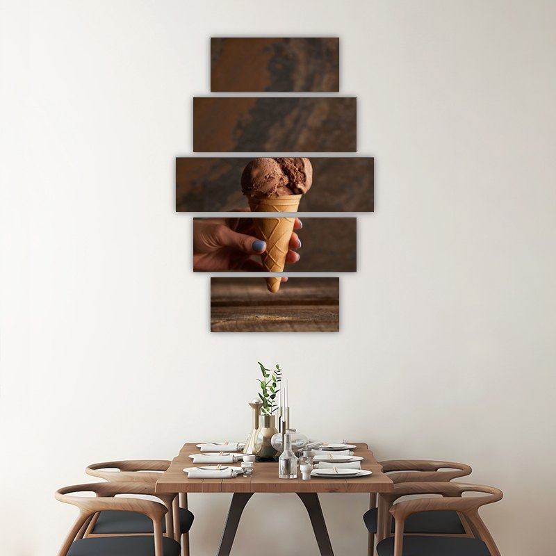 Chocolate Ice Cream – five-piece modular wall art