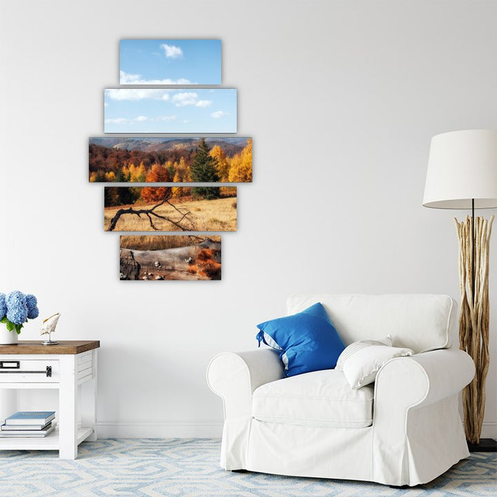 Autumn in the Mountains – five-piece modular wall art