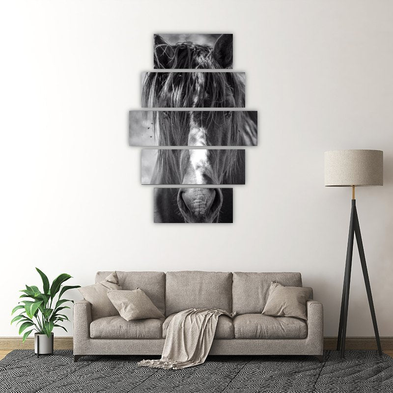 Horse Portrait – five-piece modular wall art