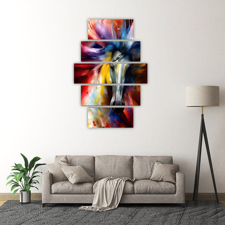 Picturesque Horse – five-piece modular wall art