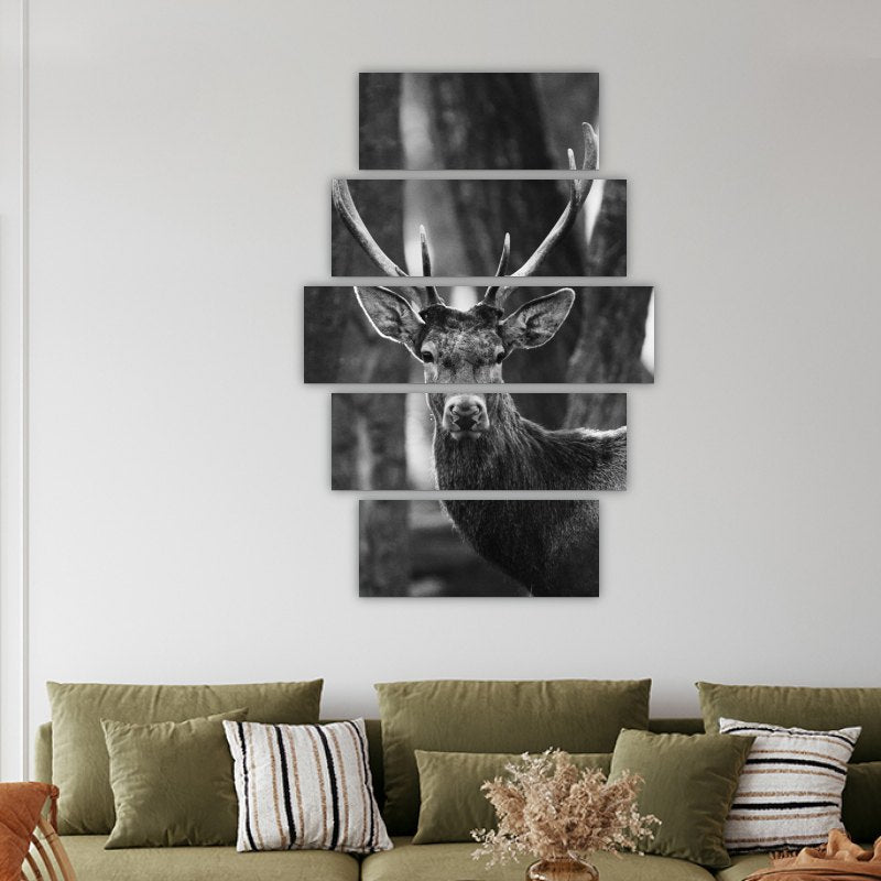 Young Deer – five-piece modular wall art
