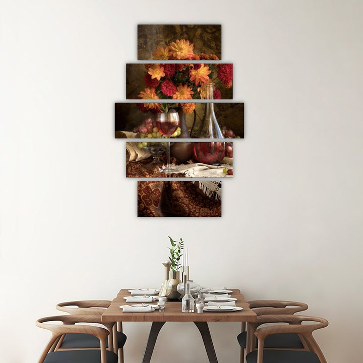 Winter Still Life – five-piece modular wall art