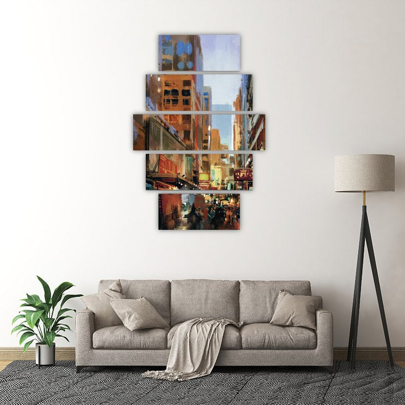 Urban Painting – five-piece modular wall art