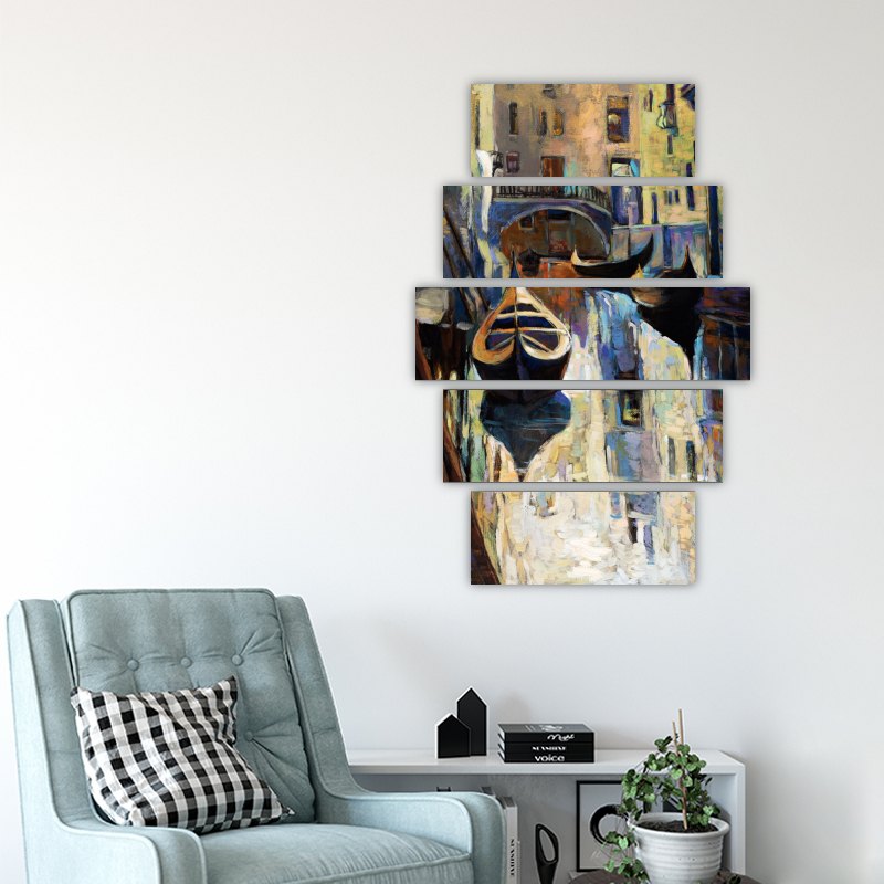 Venetian Canal – five-piece modular wall art