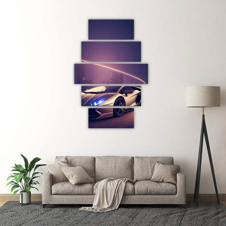 Young Night – five-piece modular wall art