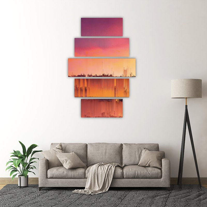 Wave Painting – five-piece modular wall art